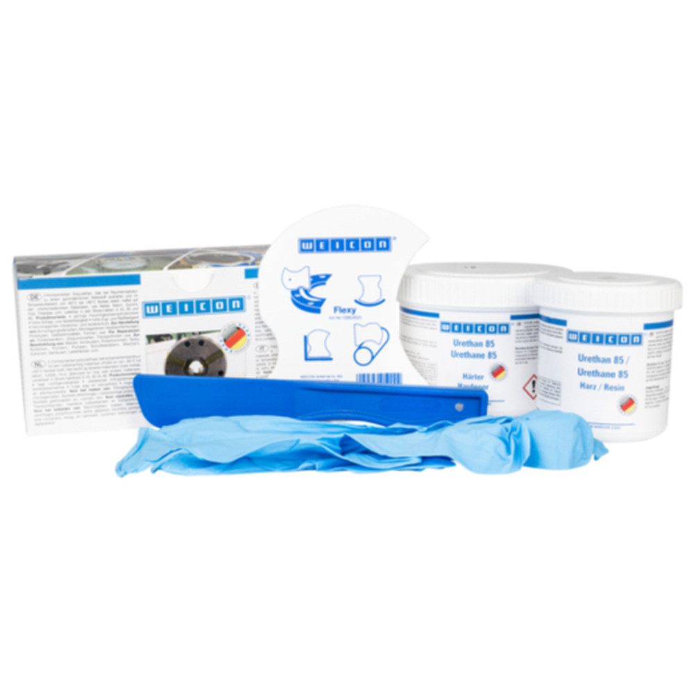 WEICON Urethan 85 | pastöse Polyurea Reparatur- und Beschichtungsmasse, Arbeitspackung | 0,5 kg | schwarz Produktbild img8 L