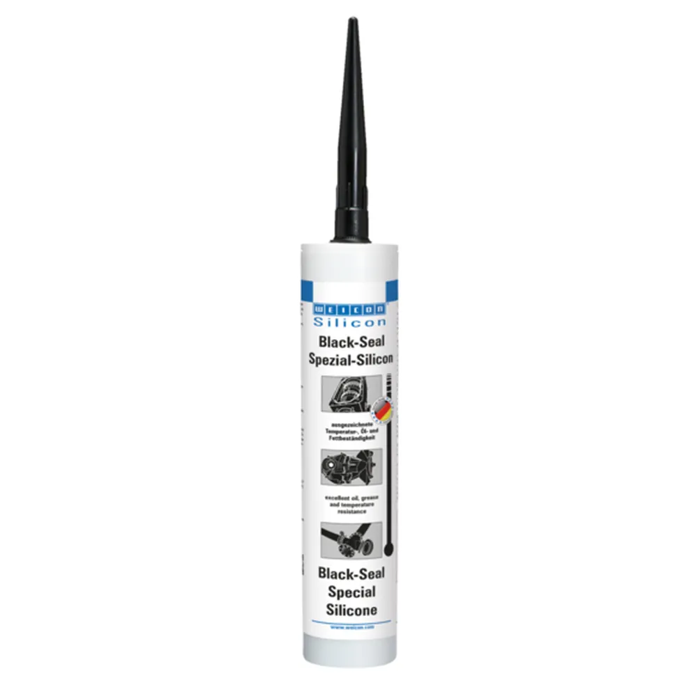 WEICON Black-Seal Spezialsilikon | dauerelastischer Dichtstoff für öl- oder fettbeständige Bereiche |schwarz Produktbild img1 L