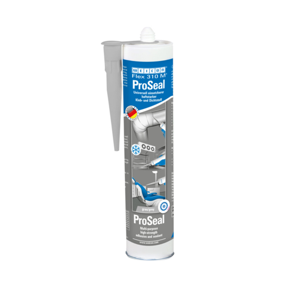 WEICON Flex 310 M® ProSeal | dauerelastischer Dichtstoff für reinlufttechnische Anlagen auf MS-Polymer-Basis | 310 ml | grau Produktbild img1 L