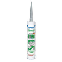 WEICON Flex 310 M® Edelstahl | Kleb- und Dichtstoff mit sehr hoher Anfangshaftung in Metalloptik auf MS-Polymer-Basis | 310 ml Produktbild