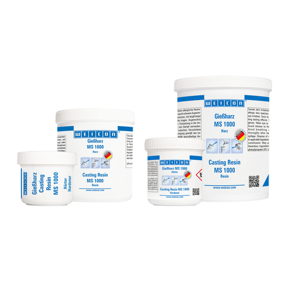 WEICON Gießharz MS 1000 | Epoxidharz-System für Verklebungen, Laminieren und Vergießen | 1 kg | transparent, geringe Eigenfarbe Produktbild img1 L