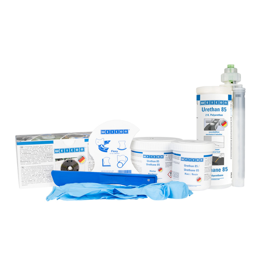 WEICON Urethan 85 | pastöse Polyurea Reparatur- und Beschichtungsmasse, Arbeitspackung | 0,5 kg | schwarz Produktbild img4 L
