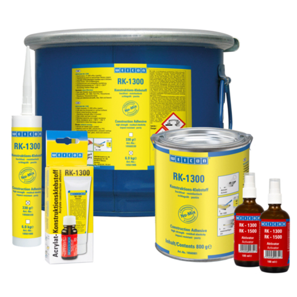 WEICON RK-1300 | Acrylat-Strukturklebstoff, pastöser No-Mix Klebstoff | beige, opak Produktbild img1 L