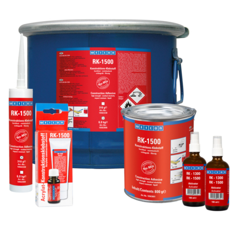 WEICON RK-1500 | Acrylat-Strukturklebstoff, flüssiger No-Mix Klebstoff | gelblich, transparent Produktbild img1 L