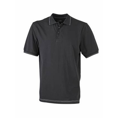 Produktbild von James & Nicholson - Herren Poloshirt Elastic JN569, schwarz/weiß, Größe XXL