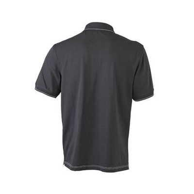 Produktbild von James & Nicholson - Herren Poloshirt Elastic JN569, schwarz/weiß, Größe XXL