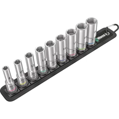 Produktbild von Wera® - Steckschlüsseleinsatz-Satz Belt B Deep 1, 3/8"-Antrieb, 9-teilig