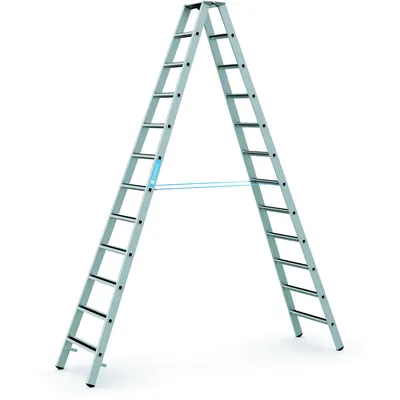Produktbild von ZARGES - Stehleiter 2 x 14 Stufen, Aluminium, beidseitig begehbar, H 3950mm, B 