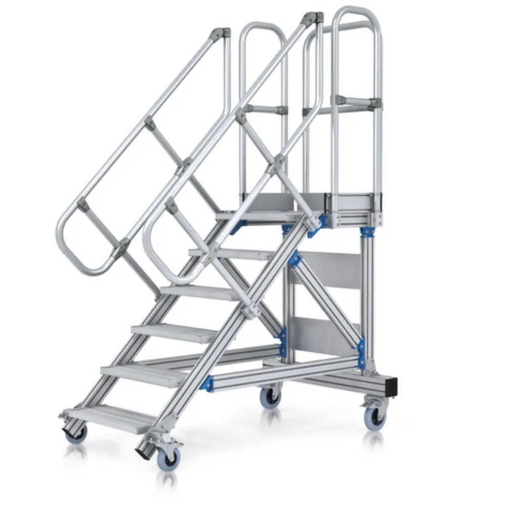 ZARGES LM-Plattformtreppe, fahrbar Z600, Neigung 45°, Breite 800mm Produktbild img1 L