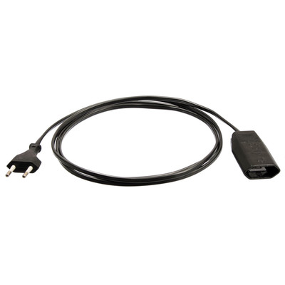 As Schwabe Euro-Verlängerung 5m H03VVH2-F2x0, 75 Schwarz M. Euroflachstecker- Und Kupplung, 2, 5A, IP20