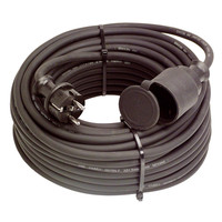 as Schwabe Gummi-Verlängerungsleitung 5m H07RN-F 3G1,5 sw Schutzkontaktstecker u.Schutzkontaktkupplung, IP44 Produktbild