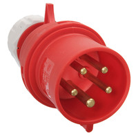 as Schwabe CEE-Stecker 400V/32A, rot mit Schraubanschlüssen 400V/32A/5polig/6h, IP44 Produktbild