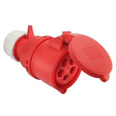 Produktbild von as® Schwabe - CEE-Kupplung 400V/16A, rot mit selbstschliessendem Klappdeckel,m.