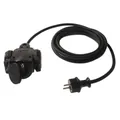 as Schwabe 3-fach Vollgummi-Verteiler H07RN-F 3G1,5 schwarz Schutzkontaktstecker und 3-fach Kupplung, IP44 Produktbild