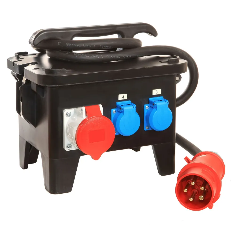 as Schwabe Baustellen-Stromverteiler M5 400V Vollgummi E:400V/32Am.2m5G6 A:3x230V,1x16A,2x32A,FI40A,4xLS Produktbild img1 L