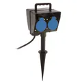 as Schwabe Erdspieß-Verteilersteckdose 2fach, IP44 mit Timer m. 2m Kabel, 230V/16A, max. 3500W Produktbild img1 S
