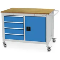bedrunkahirth Mobile Werkbank Tiefe 736 mm, R 18-24, 4 x Schublade, 1 x Flügeltüre mit 1 x Fachboden, Maße in mm (B x T x H): 1250 x 750 x 935 Produktbild