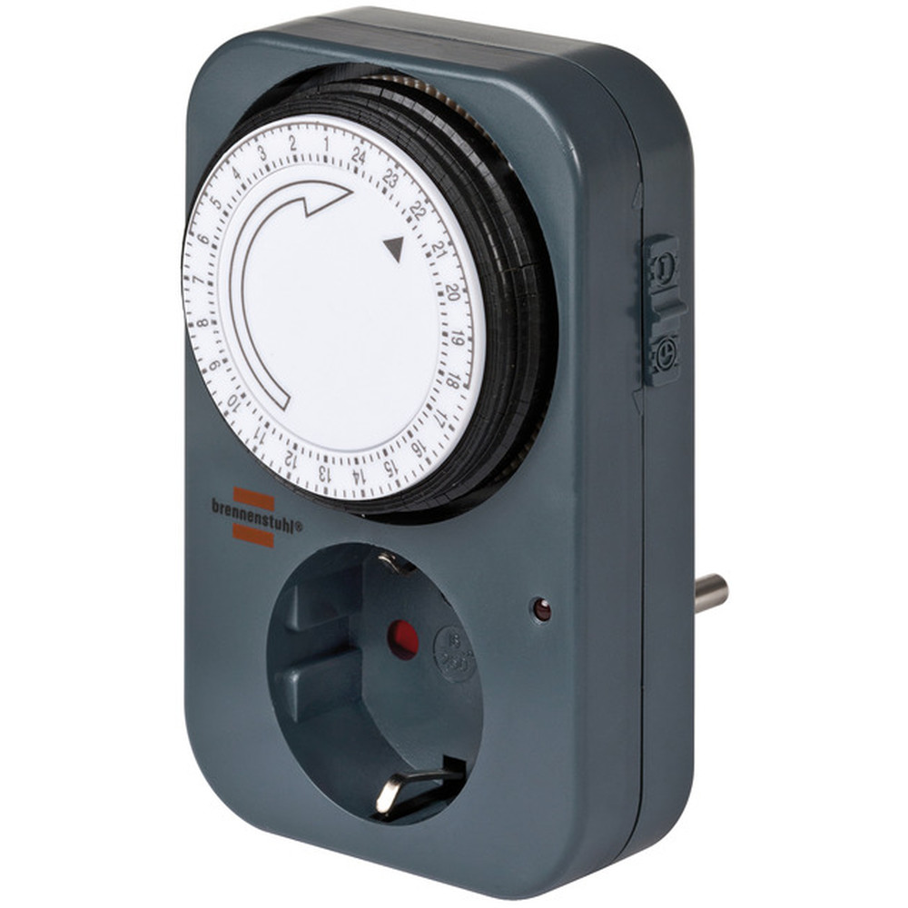 brennenstuhl® Zeitschaltuhr MZ 20, mechanische Timer-Steckdose mit Kindersicherung, grau Produktbild img1 L