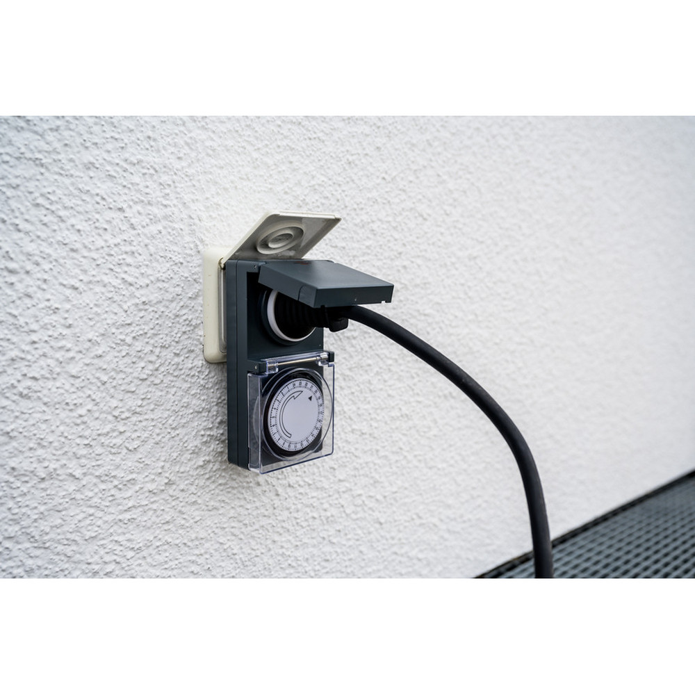 brennenstuhl® Zeitschaltuhr MZ 44, mechanische Timer-Steckdose, IP44, Kindersicherung, schwarz Produktbild img4 L
