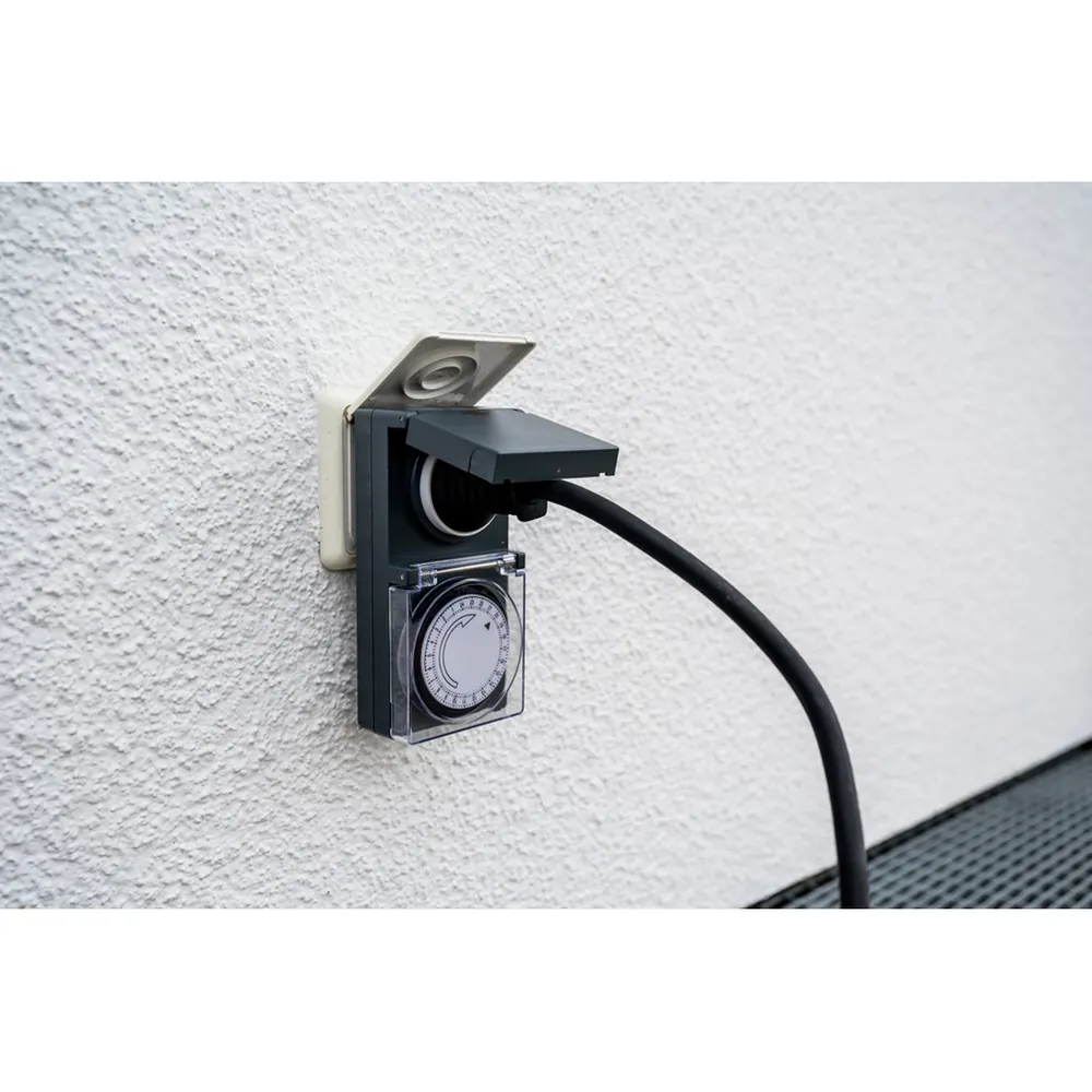 brennenstuhl Zeitschaltuhr MZ 44, mechanische Timer-Steckdose, IP44, Kindersicherung, schwarz Produktbild img4 L