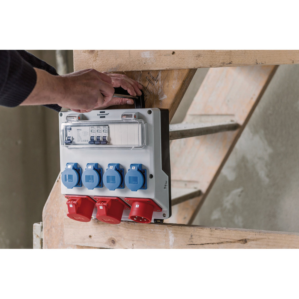 brennenstuhl® Wandverteiler IP44 Stromverteiler 16A, mit FI-Personenschutzschalter 30mA Produktbild img9 L