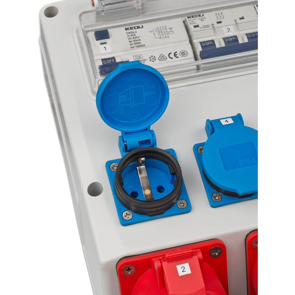 brennenstuhl® Wandverteiler IP44 Stromverteiler 32A, mit FI-Personenschutzschalter 30mA Produktbild img9 L