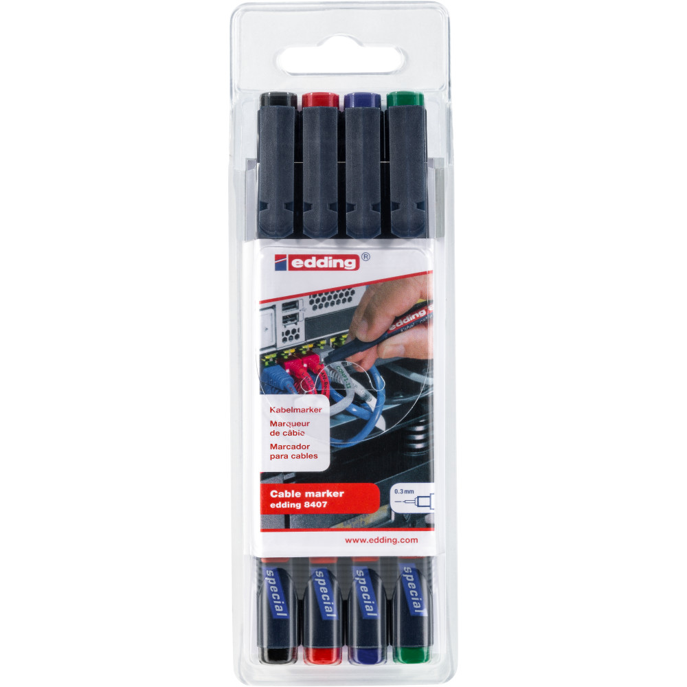 edding 8407 Kabelmarker 4er-Set sortiert Produktbild img1 L