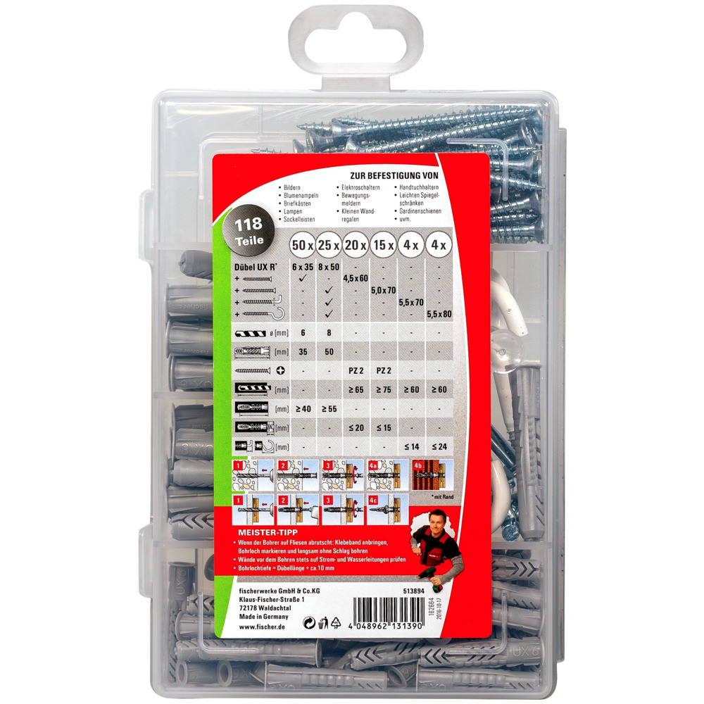 fischer Meister-Box mit UX+Schrauben+Haken Produktbild img2 L
