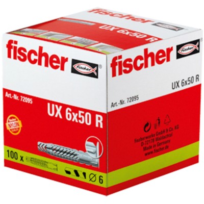 Produktbild von fischer - Universal-Nylondübel UX-R, mit Rand 6x50 R
