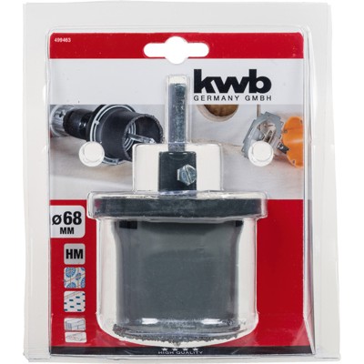 Produktbild von kwb - Lochsäge hartmetallbestreut, mit Trägerteller und Zentrierbohrer, ø68mm