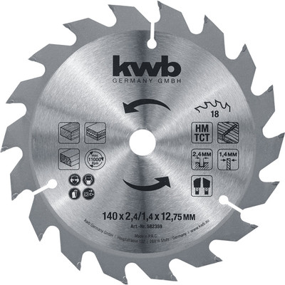 Produktbild von kwb - Spanplattensägeblatt *** für Handkreissäge ø140 x 12,75mm, 18Z
