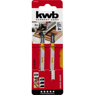 Produktbild von kwb - Stichsägeblätter, LAMINAT, Holzbearbeitung, Bi-Metall, 2x fein