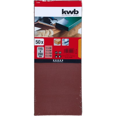 Produktbild von kwb - Schleifstreifen HOLZ & METALL, Korund, 115 x 280mm, K 60/80/120/180