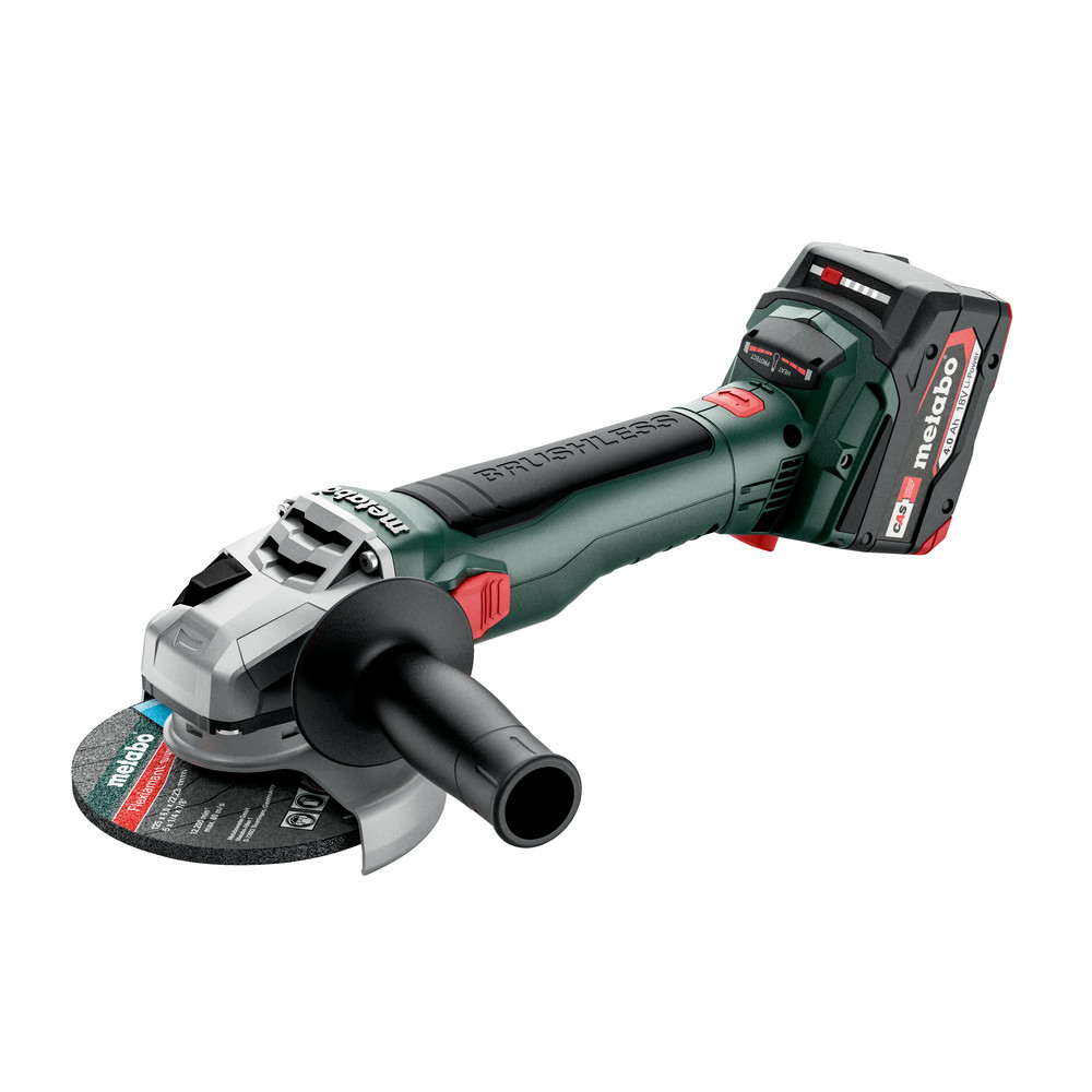 metabo Akku-Winkelschleifer W 18 LT BL 11-125 (613052510), metaBOX 165 L, 18V 2x4Ah Li-Power + ASC 55 Produktbild img1 L