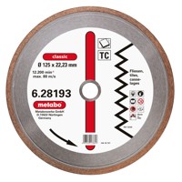 Produktbild von metabo® - Diamant-Trennscheibe, 125 x 1,7 x 22,23mm, "classic", "TC", Fliese (6