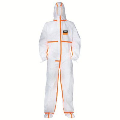 Uvex 4B Einwegschutz-Overall Mit Füßen Weiß/orange, Größe L
