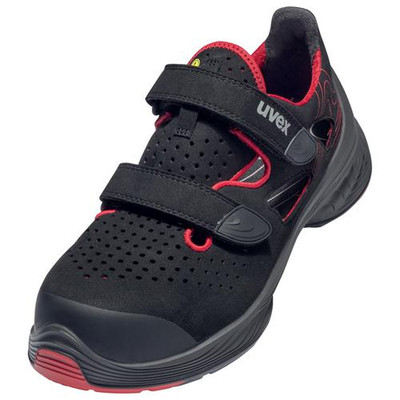 Uvex 1 G2 Sandalen S1P 68364 Schwarz/rot, Weite 14, Größe 51